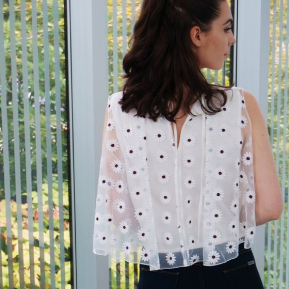 Runway Collection Embroidered Cold-Shoulder Top - Picture 3 of 3